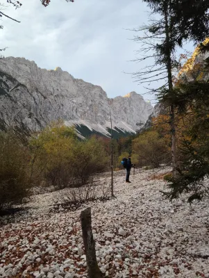 Triglav from Krma in October: up via Planika, down over Mali Triglav