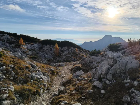Triglav from Krma in October: up via Planika, down over Mali Triglav